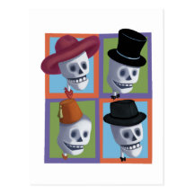 Halloween crânes skulls cartes postales