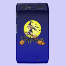 Halloween, heks op een bezem, knuppels en pompoene casemate hoesje