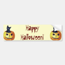 Halloween heureux vintage Kitty dans un citrouille Autocollants Pour Voiture