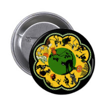 Halloween in de Ronde Speldbuttons