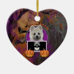 Halloween - juste un Lil éffrayant - cairn - ours  Ornement