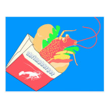 Hamburger de crevette carte postale