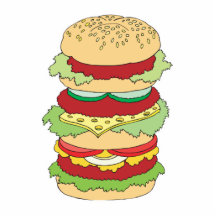 hamburger triple de pont photo en découpe