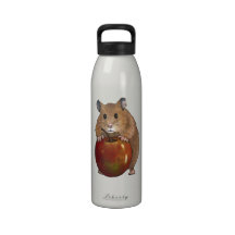 Hamster avec Apple : Dessinant, art à main levée Bouteilles D'eau