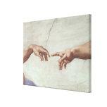 Handen van God en Adam Gallerij Wrapped Canvas