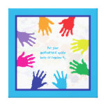 Handprints colorés d'enfants avec les frontières b impressions sur toile