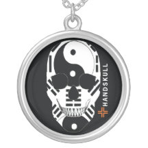 HANDSKULL Ying Yang, crâne heureux, drapeau de Yin Colliers