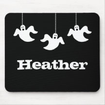 Hangende Spoken Halloween Zwarte Mousepad, Muismat