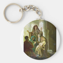 Hannah et Simeon dans le temple par Rembrandt Porte-clef