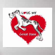 Harlequin great dane UC d'amour Posters