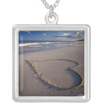 Hart op het Strand wordt getrokken dat Persoonlijke Sieraden