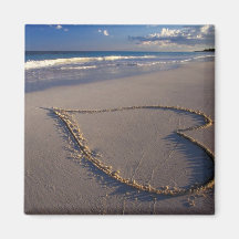 Hart op het Strand wordt getrokken dat Koelkast Magneet