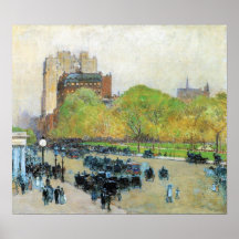 Hassam - matin de ressort au coeur de la ville affiches