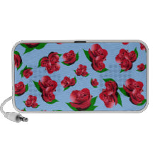 Haut-parleur de motif de rose bleu et rouge