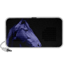 Haut-parleurs bleus de conception de cheval