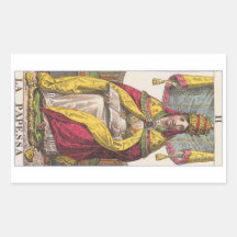 Haut tarot de cru de prêtresse autocollant rectangulaire