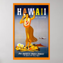 Hawaï par l'affiche vintage de voyage de tondeuse