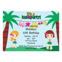 Hawaïen Luau d'enfants Faire-parts