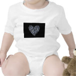 Heart design in  blue romper