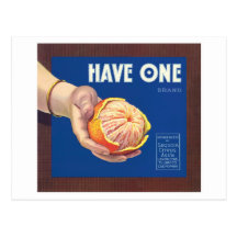 Heb Één Oranje Vintage Etiket Wens Kaart