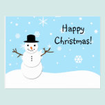 Heel het Briefkaart van Kerstmis van de Sneeuwman briefkaarten