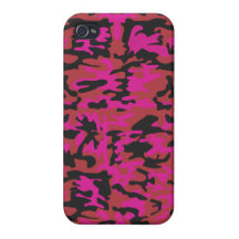 Heet roze camopatroon iPhone 4/4S cover