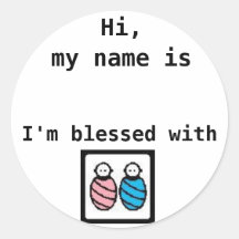 heilig met jongen/meisjestweelingensticker