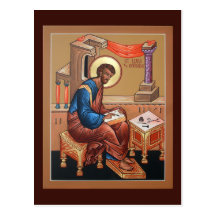 Heilige Luke de Kaart van het Gebed van de Evangel Wens Kaarten