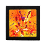 Heldere Oranje Artsy Bloem Gepersonaliseerde GiftB Opbergdoosjes