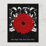 Heldere Rode Gerbera Daisy op Zwarte Persoonlijke Folder