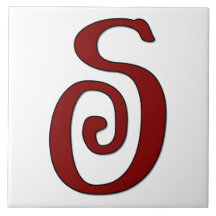 Helena Letter S in de Rode Tegel van het Monogram Geboortetegeltje