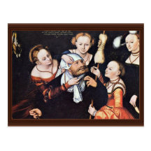 Hercule chez Omphale par Lucas Cranach Der Ältere  Carte Postale