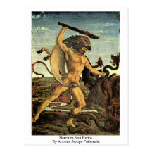 Hercule et hydre par Antonio Jacopo Pollaiuolo Carte Postale