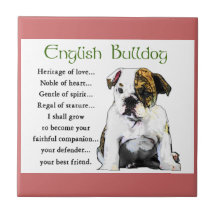 Héritage anglais de chiot de bouledogue de l'amour carreau