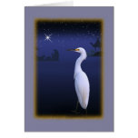 Héron de Milou avec la carte de Noël de nativité