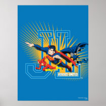 Héros de ligue de justice unis affiches