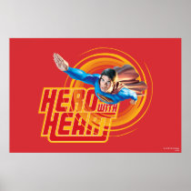 Héros de Superman avec le coeur Posters