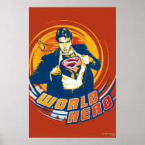 Héros du monde de Superman Affiche