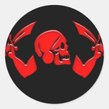 Het #3-rood van het Pictogram van de piraat Sticker