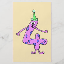 het 4de Karakter van de Cartoon van de Verjaardag Folders