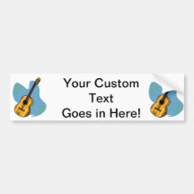 Het akoestische Grafische Blauw van de Gitaar erac Bumperstickers