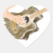 Het akoestische ontwerp, de handen en de gitaar va hart stickers