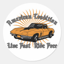 Het Amerikaanse Korvet van de Traditie Ronde Stickers