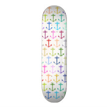 Het ankerpatroon van de regenboog skate decks