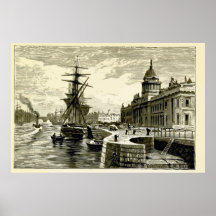 Het antiek Huis Dublin Ierland van de Douane Posters