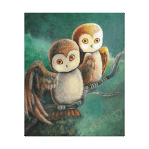 Het Art. van de Uil van de Vrienden van de uil Canvas Afdruk