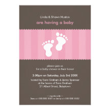 HET BABY SHOWER NODIGT: UIT: gelukkige voeten 1P Gepersonaliseerde Uitnodiging