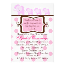 Het baby shower van het drietal nodigt olifants le persoonlijke uitnodiging