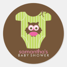 Het Baby shower van het Meisje van de Uitrusting v Ronde Stickers