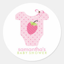 Het Baby shower van het Meisje van de Uitrusting v Ronde Stickers